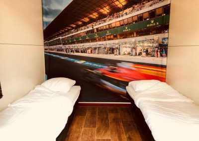 Customized Pop Up Room with 24H Le Mans backwall